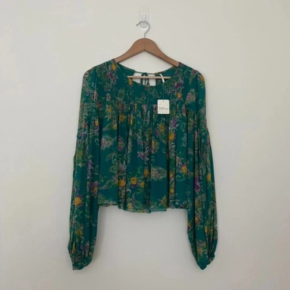Free People Up For Anything Top in Emerald Combo Size Large - Picture 1 of 7